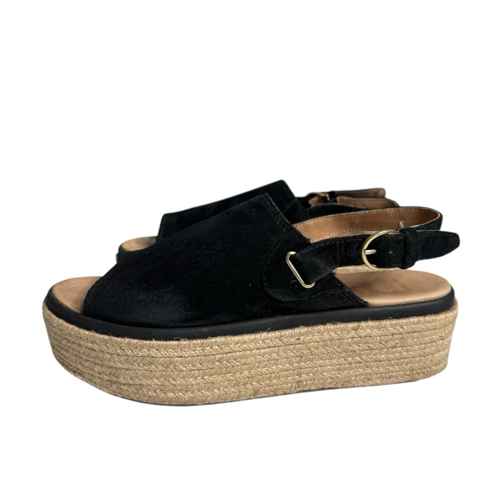 Sperry Delmare Flatform Espadrille Sandals Suede Leather Platform Shoes Womens 8